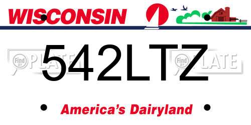 542LTZ Wisconsin License Plate