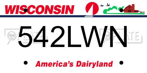 542LWN Wisconsin License Plate