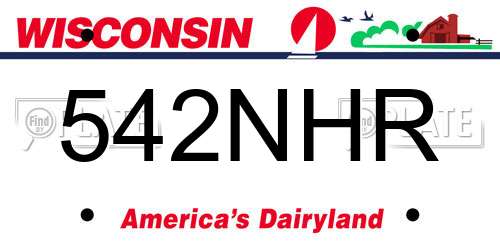 542NHR Wisconsin License Plate