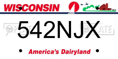 542NJX Wisconsin License Plate
