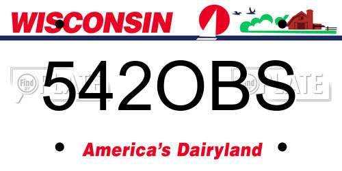 542OBS Wisconsin License Plate
