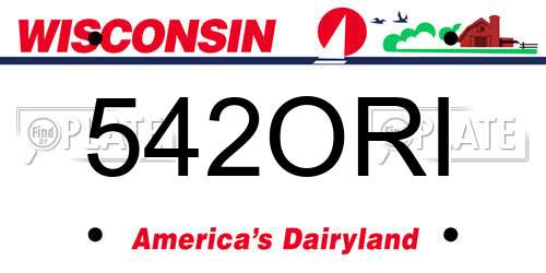 542ORI Wisconsin License Plate