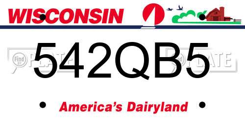 542QB5 Wisconsin License Plate