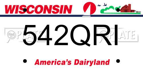 542QRI Wisconsin License Plate