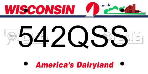 542QSS Wisconsin License Plate