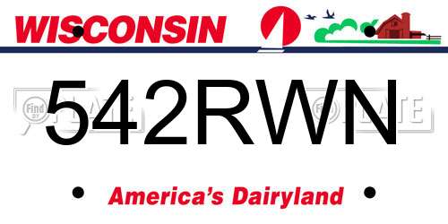 542RWN Wisconsin License Plate