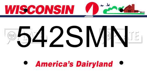542SMN Wisconsin License Plate