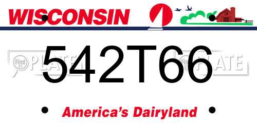 542T66 Wisconsin License Plate