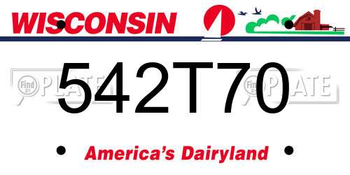 542T70 Wisconsin License Plate