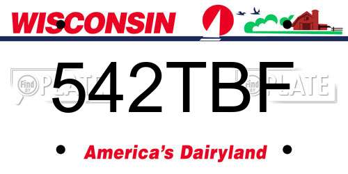 542TBF Wisconsin License Plate