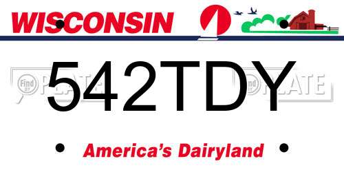 542TDY Wisconsin License Plate