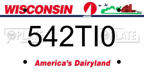 542TI0 Wisconsin License Plate