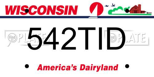 542TID Wisconsin License Plate