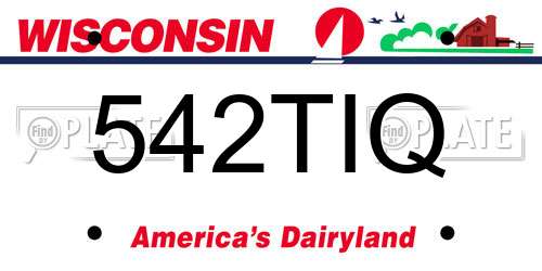 542TIQ Wisconsin License Plate