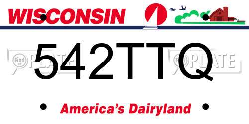 542TTQ Wisconsin License Plate