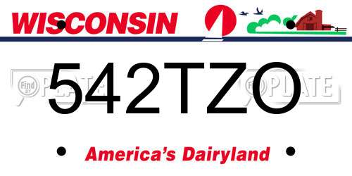 542TZO Wisconsin License Plate