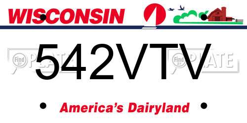542VTV Wisconsin License Plate