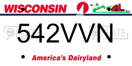 542VVN Wisconsin License Plate