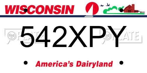 542XPY Wisconsin License Plate