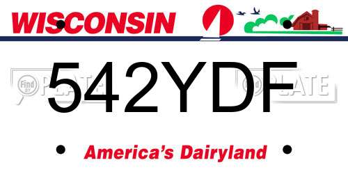 542YDF Wisconsin License Plate