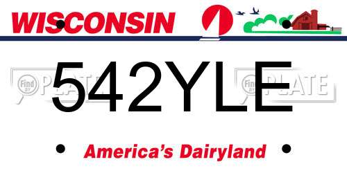 542YLE Wisconsin License Plate