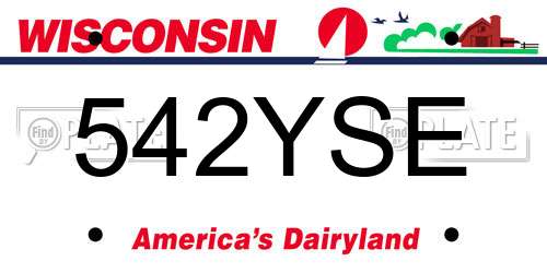 542YSE Wisconsin License Plate