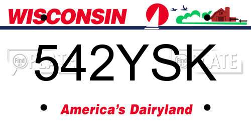 542YSK Wisconsin License Plate