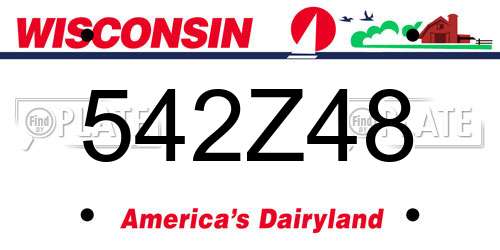 542Z48 Wisconsin License Plate