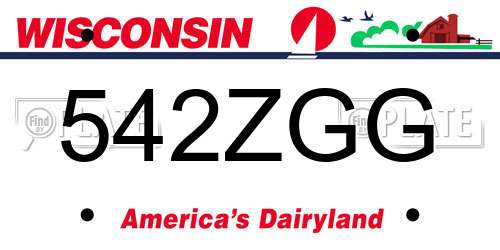 542ZGG Wisconsin License Plate
