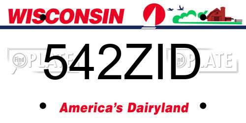 542ZID Wisconsin License Plate