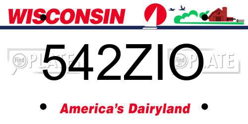 542ZIO Wisconsin License Plate