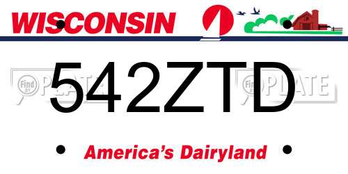 542ZTD Wisconsin License Plate