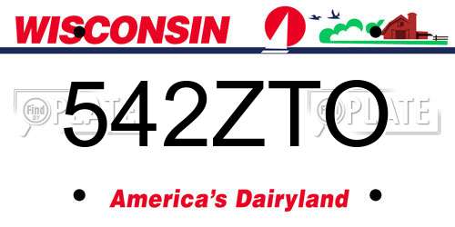 542ZTO Wisconsin License Plate