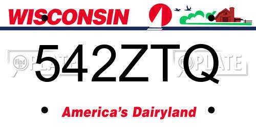 542ZTQ Wisconsin License Plate