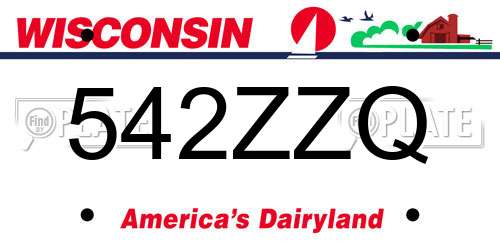 542ZZQ Wisconsin License Plate
