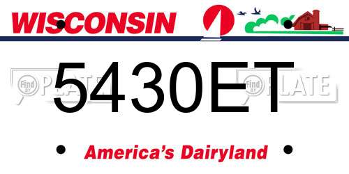 5430ET Wisconsin License Plate