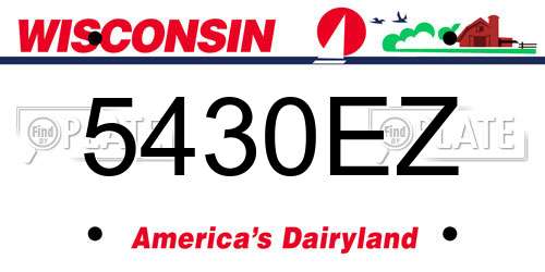 5430EZ Wisconsin License Plate