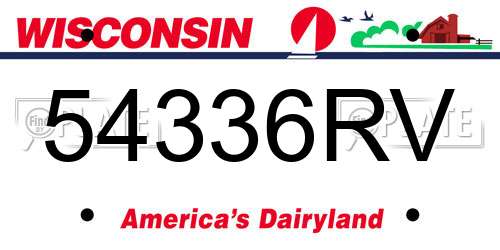 54336RV Wisconsin License Plate