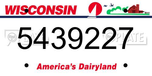 5439227 Wisconsin License Plate