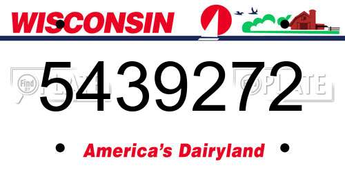 5439272 Wisconsin License Plate