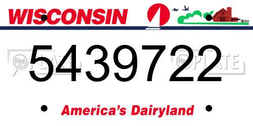 5439722 Wisconsin License Plate
