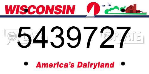 5439727 Wisconsin License Plate