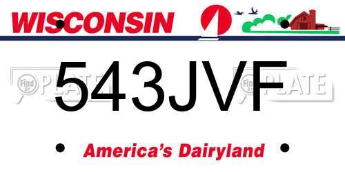 543JVF Wisconsin License Plate