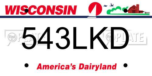 543LKD Wisconsin License Plate