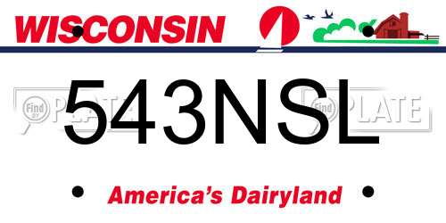 543NSL Wisconsin License Plate