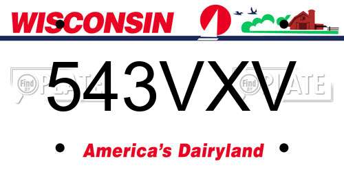 543VXV Wisconsin License Plate