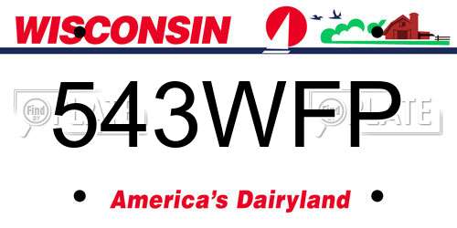 543WFP Wisconsin License Plate
