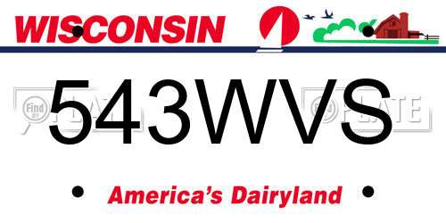 543WVS Wisconsin License Plate