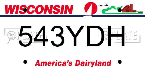 543YDH Wisconsin License Plate