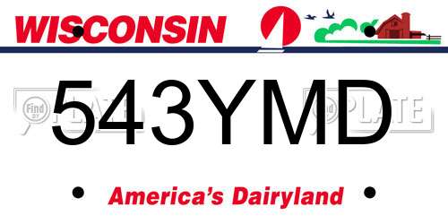 543YMD Wisconsin License Plate